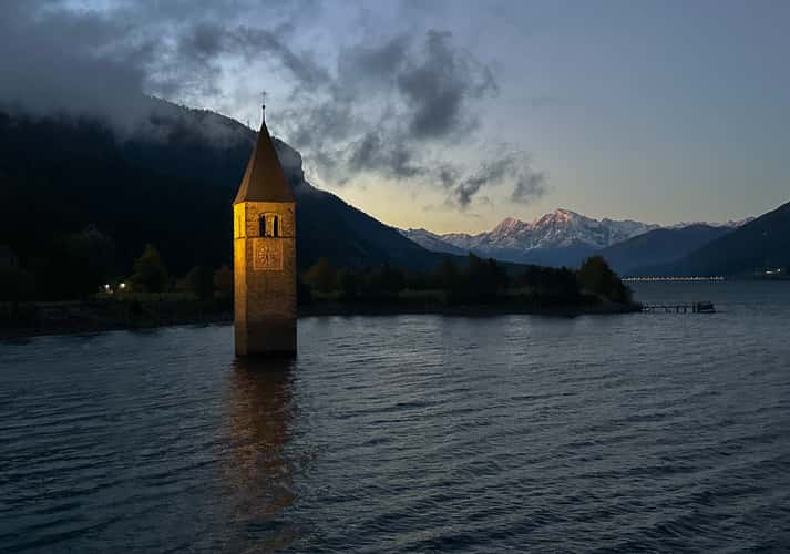 Submerged Church Tower of Graun, Lake Reschen/Resia