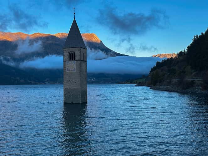 Submerged Church Tower of Graun, Lake Reschen/Resia