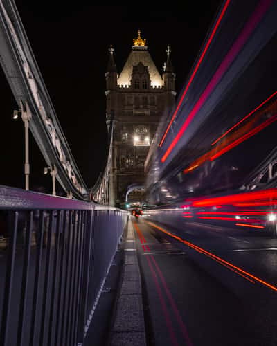 Traffic on the Tower Bridge, London