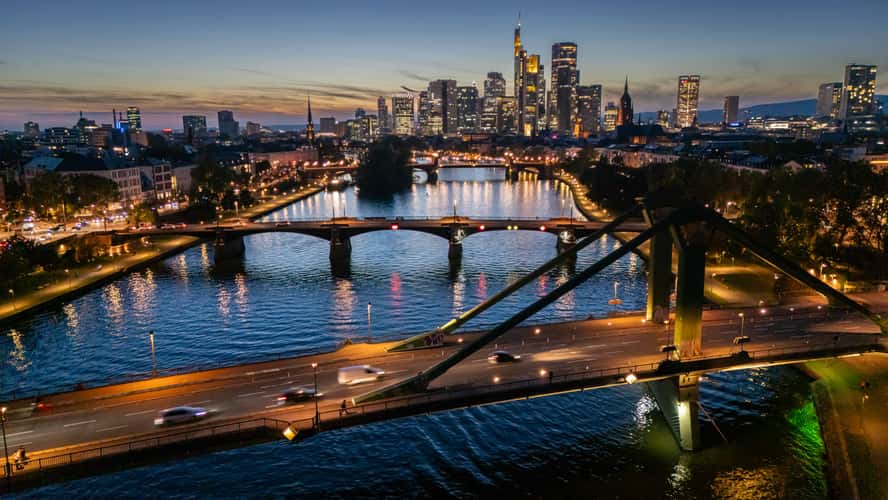 View from the Flößerbrücke, Frankfurt am Main