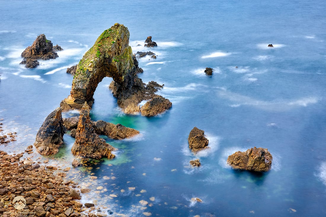View of Crohy Head Sea Arch from above, Ireland