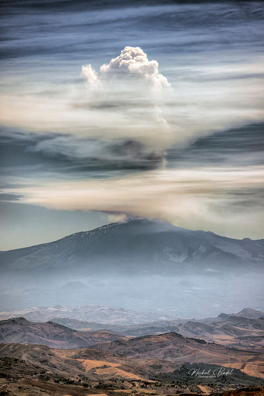 View of ETNA from Enna, Italy