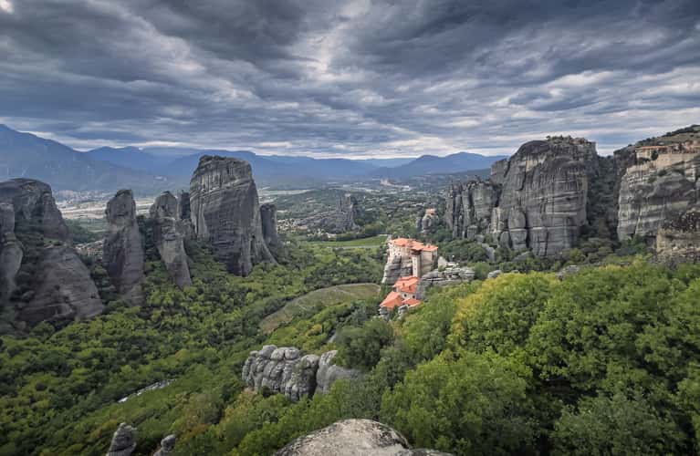 View of Meteora valley from Psaropetra Lookout