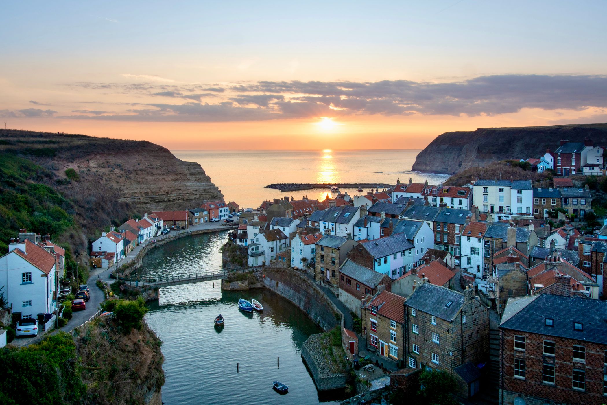 View over Staithes, United Kingdom