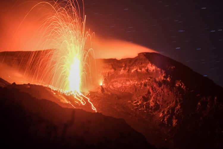 Volcano Stromboli letting off steam