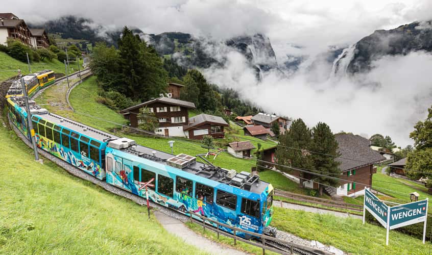 Along the track near Wengen Train Station