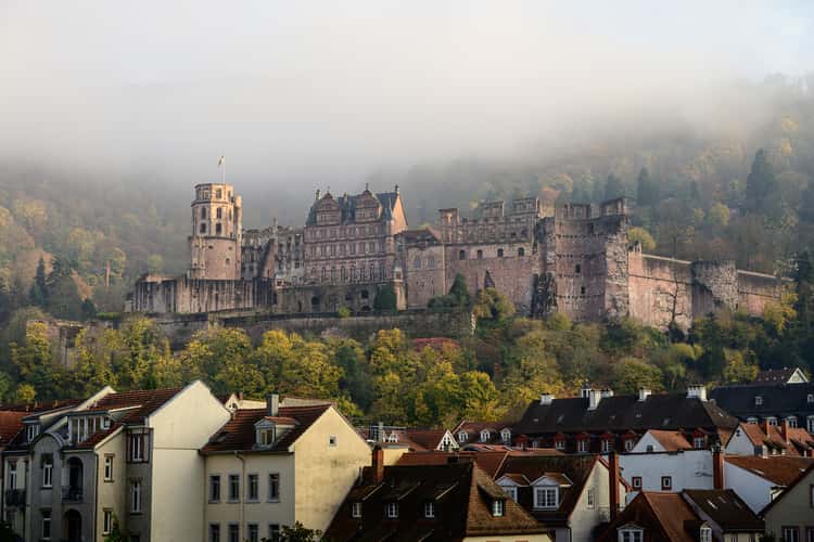 View of Heidelberg Castle from the Old Bridge, Heidelberg