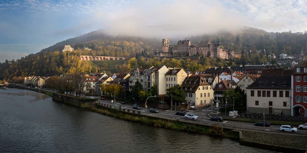 View of Heidelberg Castle from the Old Bridge, Heidelberg