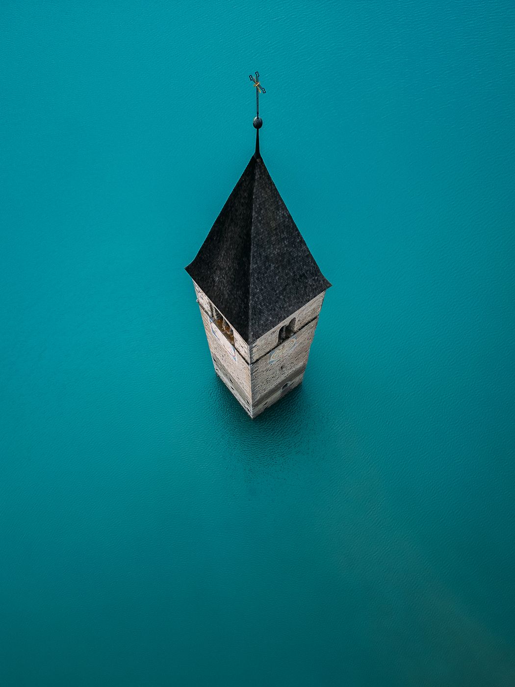 Altgraun sunken Church Bell Tower, Italy