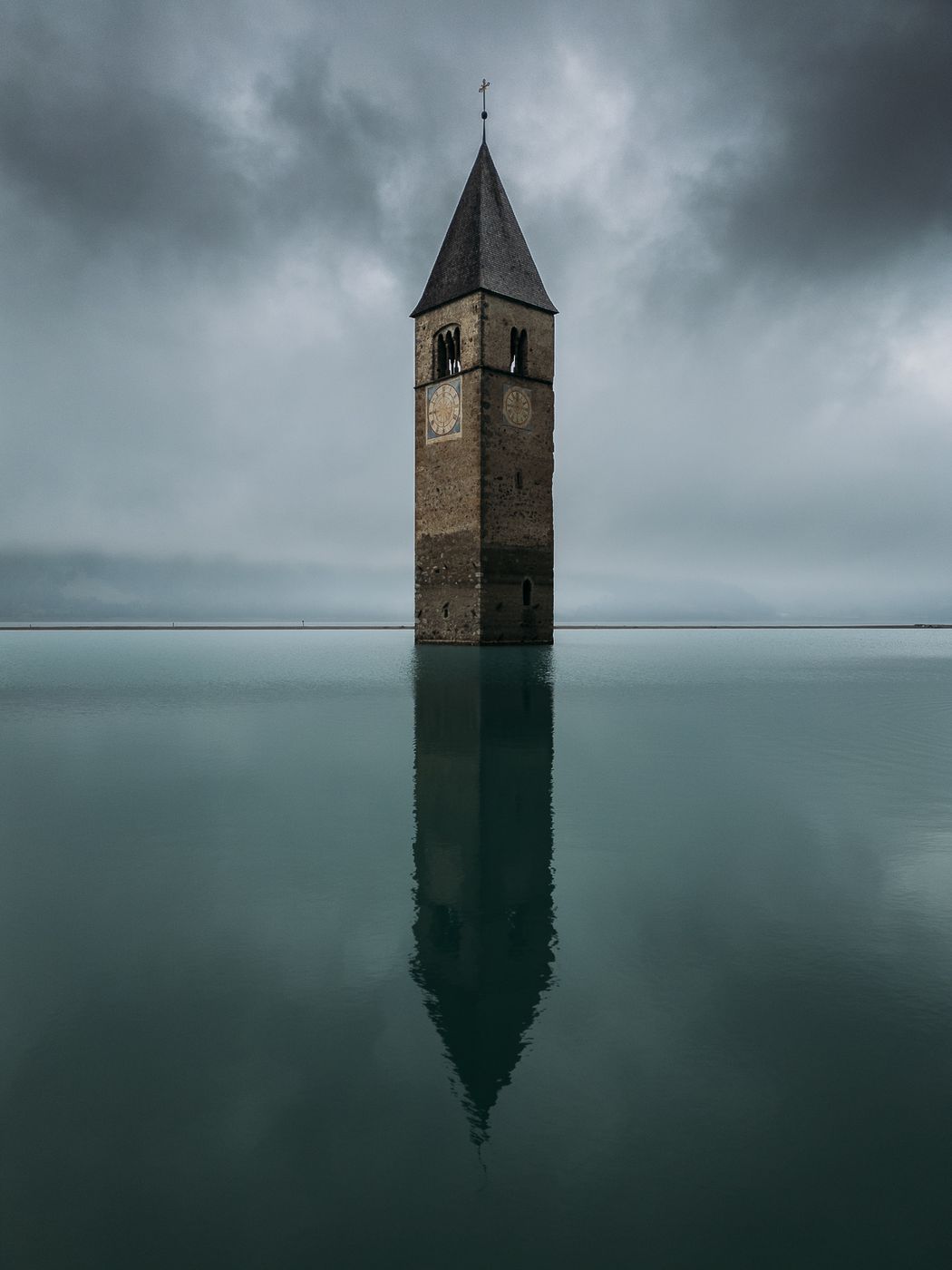 Altgraun sunken Church Bell Tower, Italy