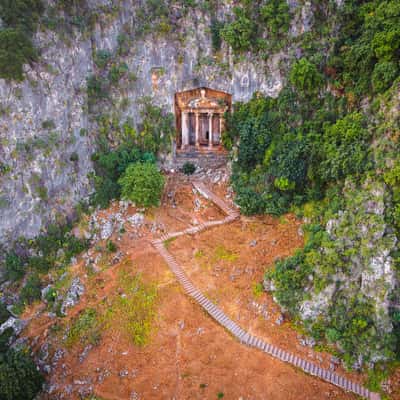 Amyntas Rock tombs, Fethiye (drone), Turkey (Türkiye)