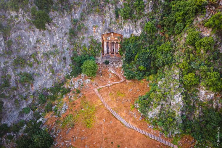 Amyntas Rock tombs, Fethiye (drone)