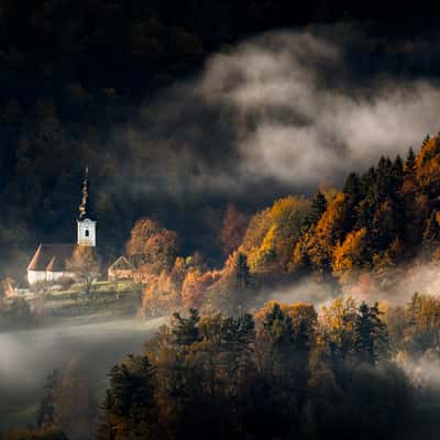 View from Razgledni stolp Plač, Slovenia