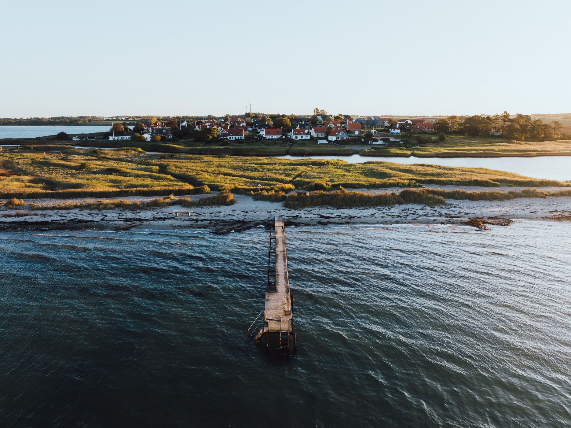 Beach pier near Torø Huse, Denmark, Denmark