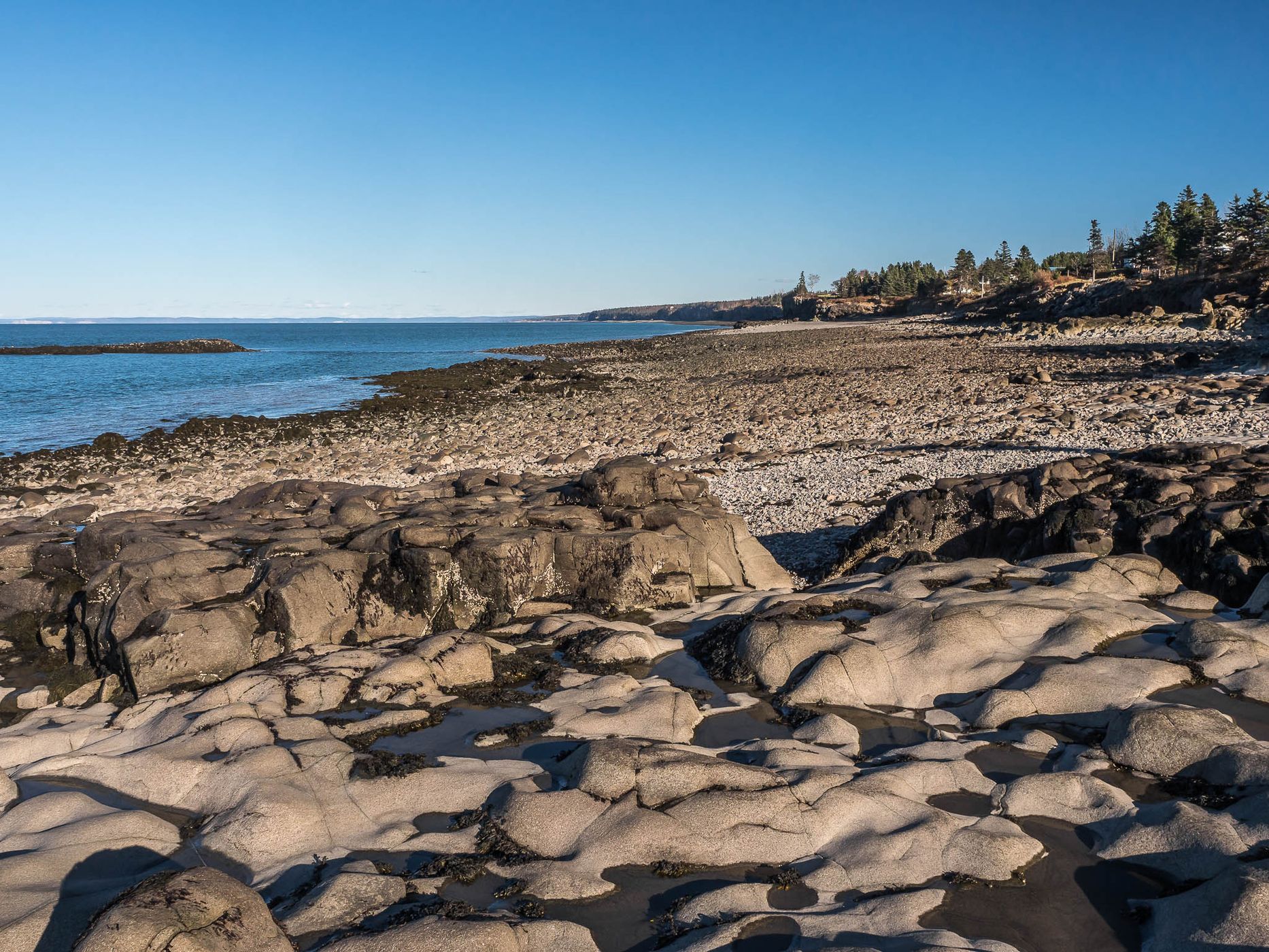 Black Rock Lighthouse and Rocky shore, Canada