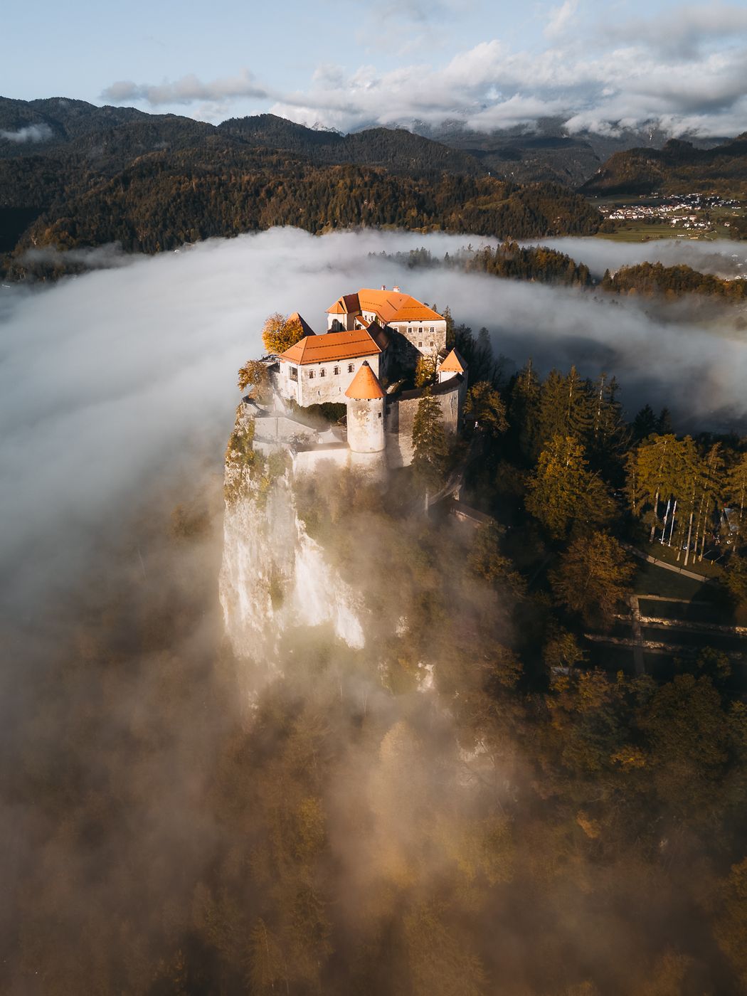 Blejski grad - Bled Castle (Drone), Slovenia