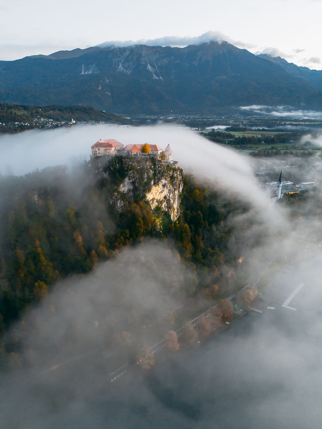 Blejski grad - Bled Castle (Drone), Slovenia