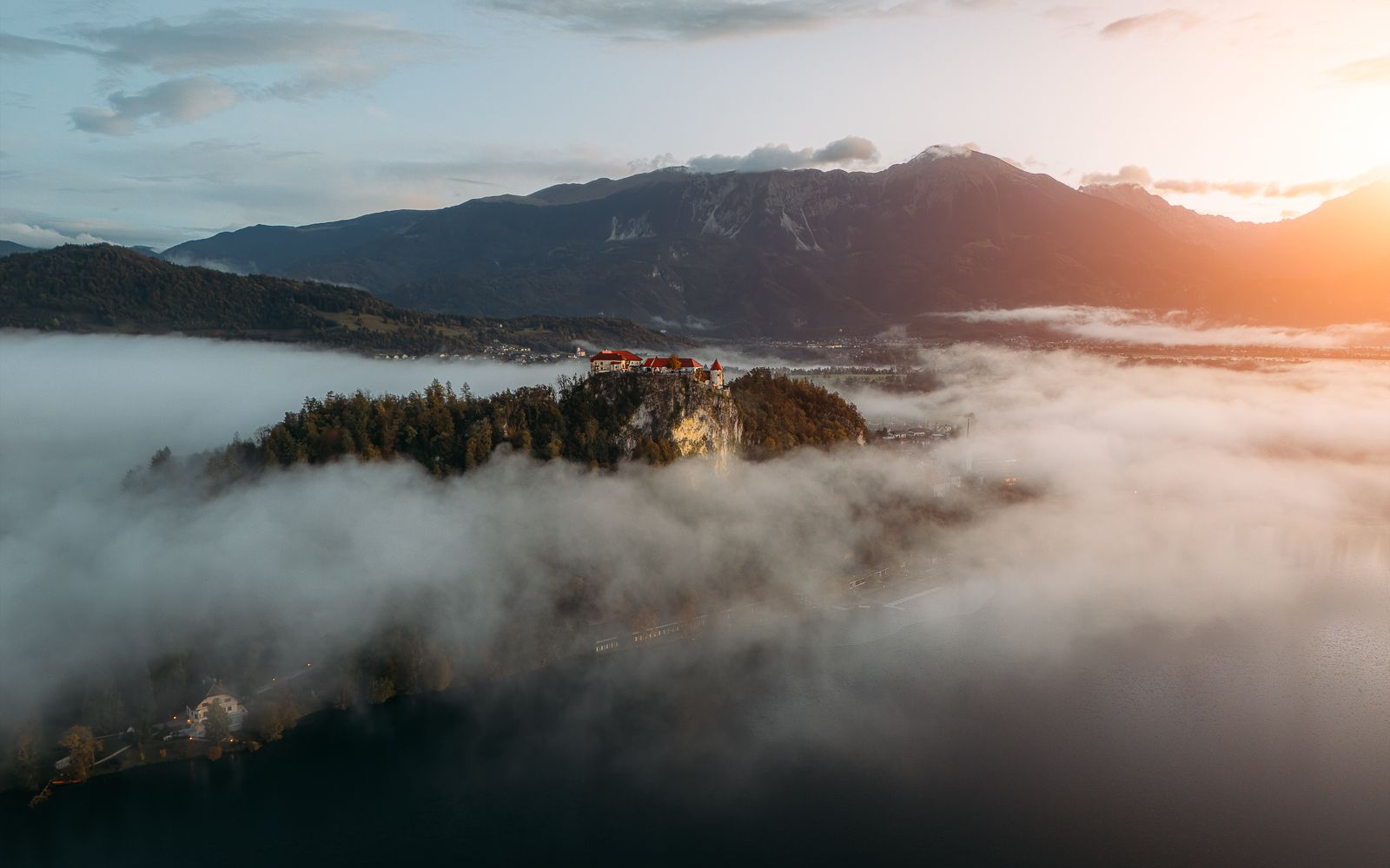 Blejski grad - Bled Castle (Drone), Slovenia