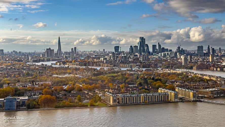 Blick auf die Innenstadt vom Novotel Canary Wharf