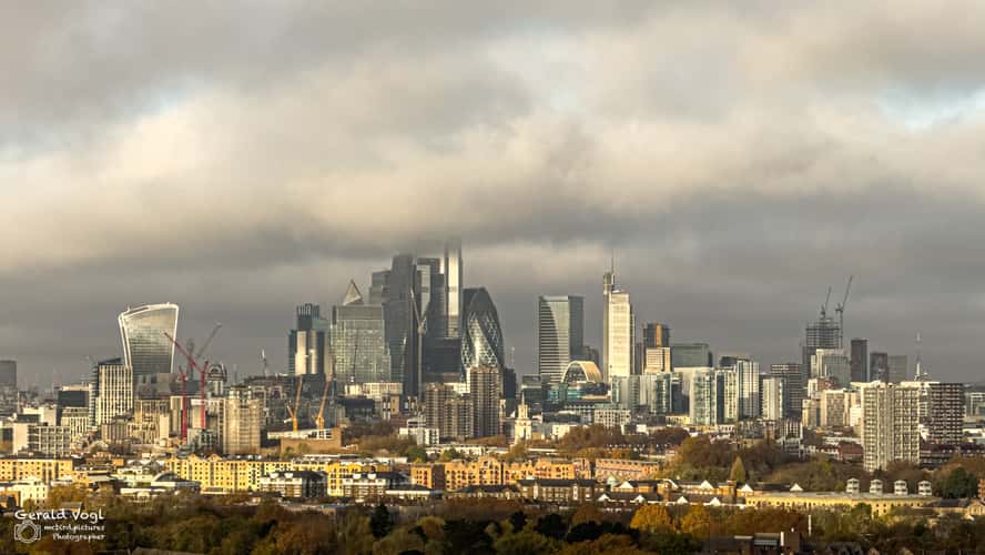 Blick auf die Innenstadt vom Novotel Canary Wharf