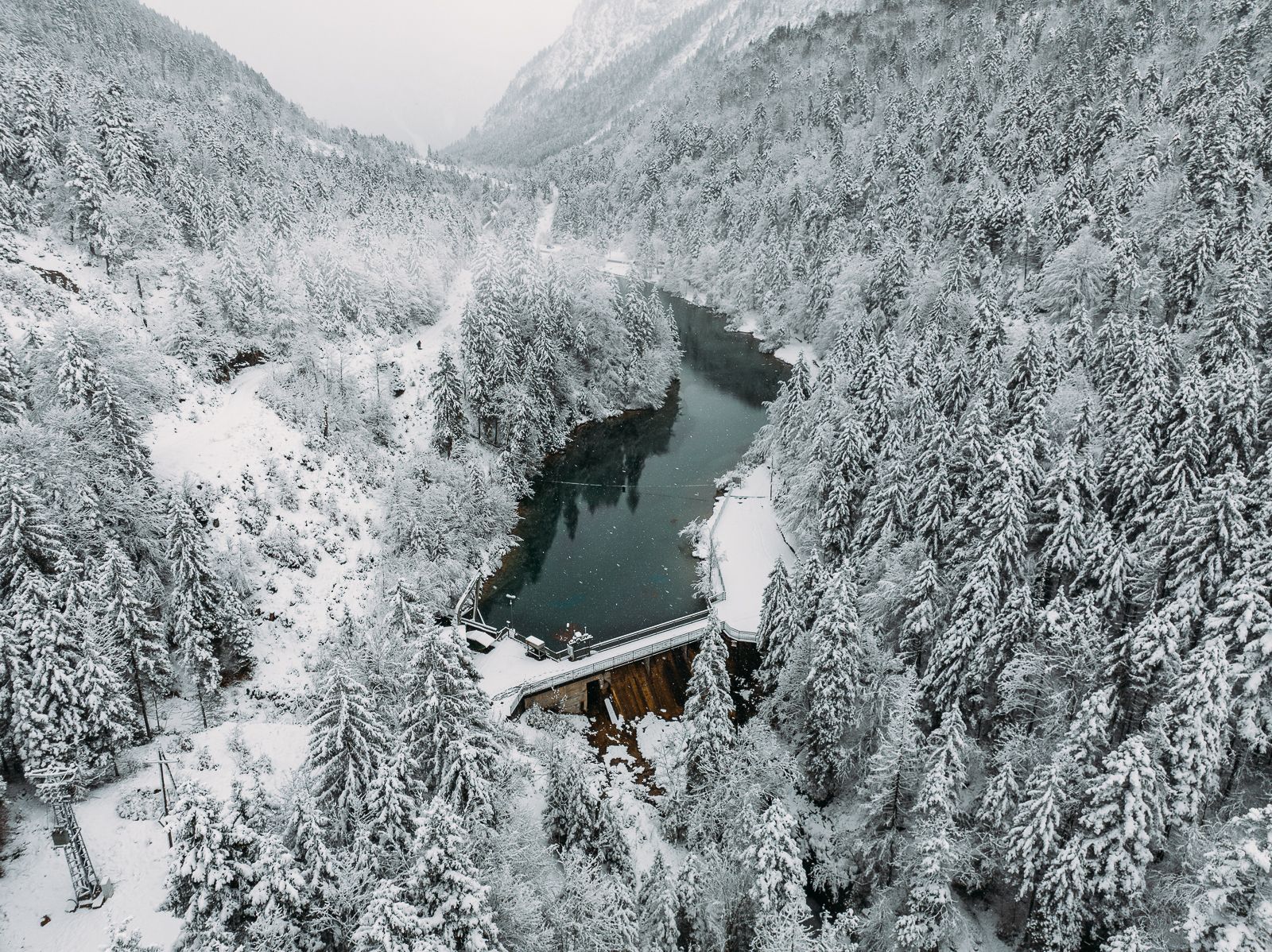 Breitenwang Damn (Drone), Austria