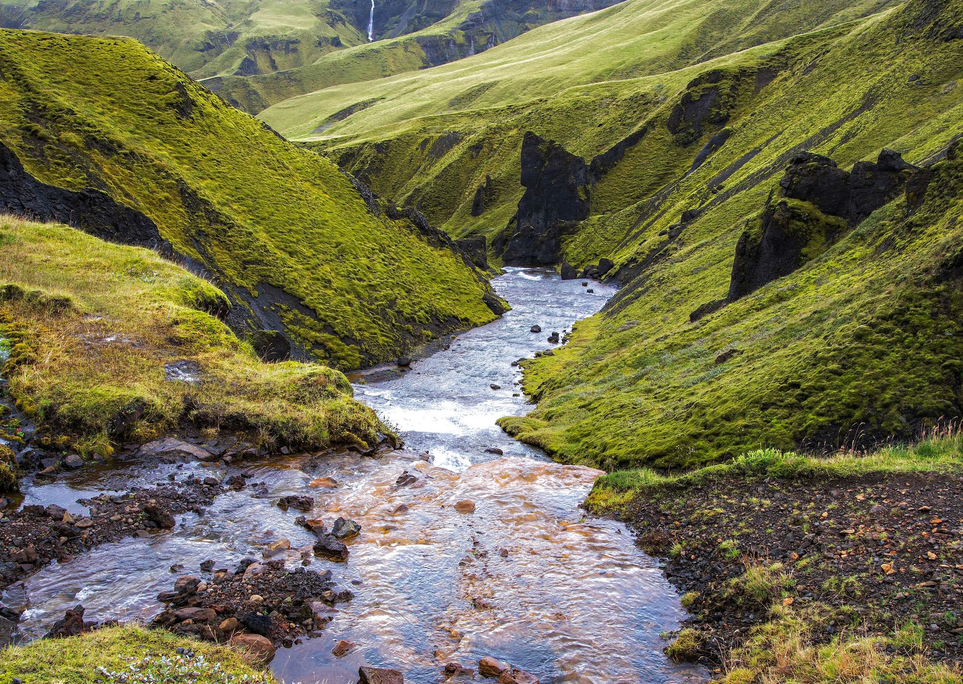 Brink of Skáftarhreppur Waterfall, Iceland