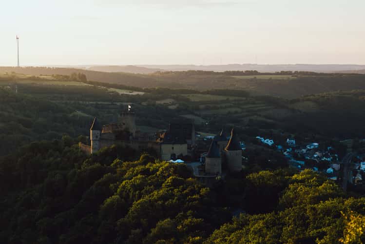 Chateau de Bourscheid view from Camping Panorama