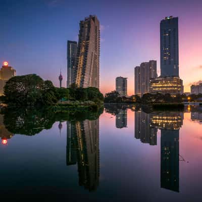 Colombo Skyline: Altair & Lotus Tower Reflection, Sri Lanka