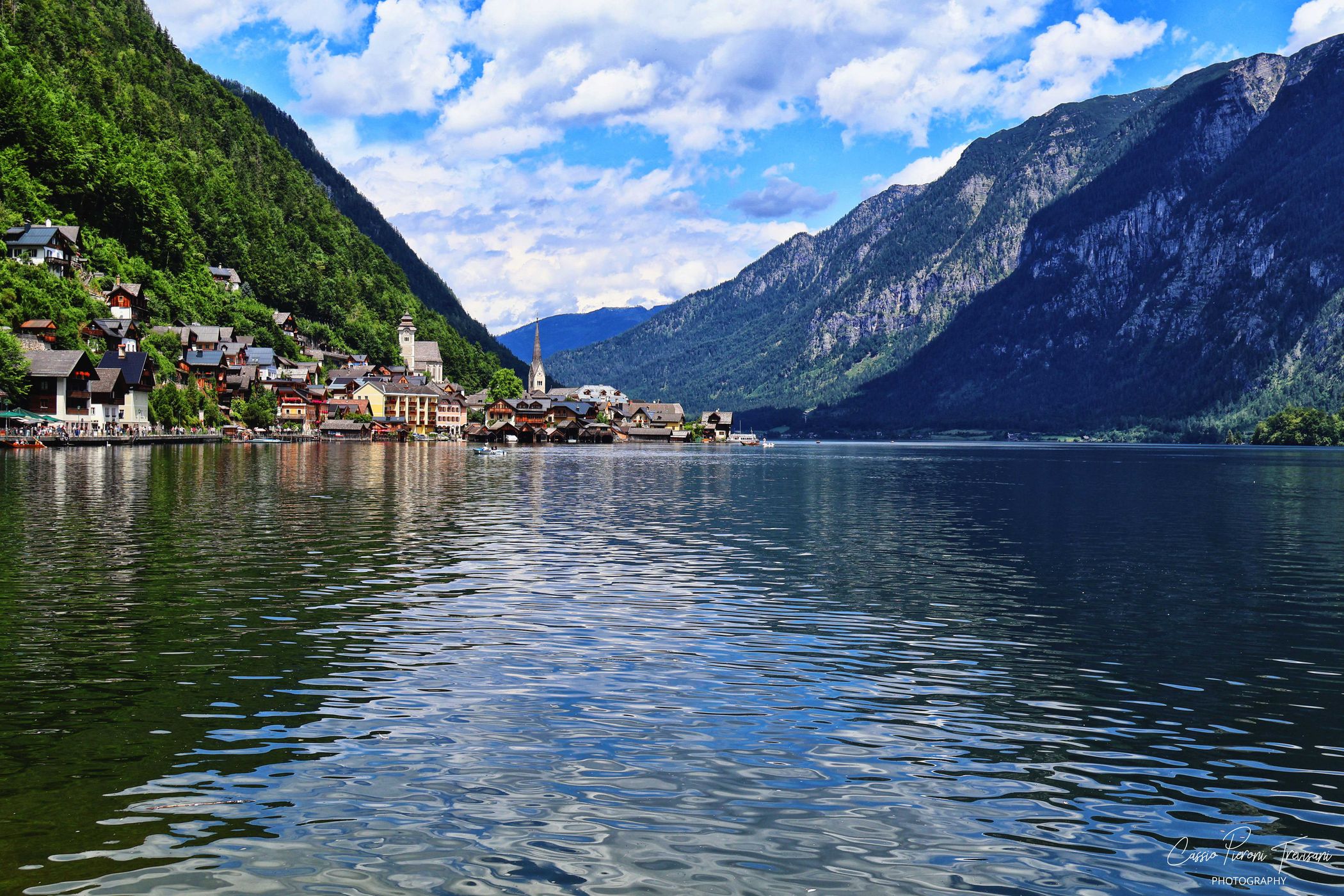Down the lake view of Hallstatt, Austria
