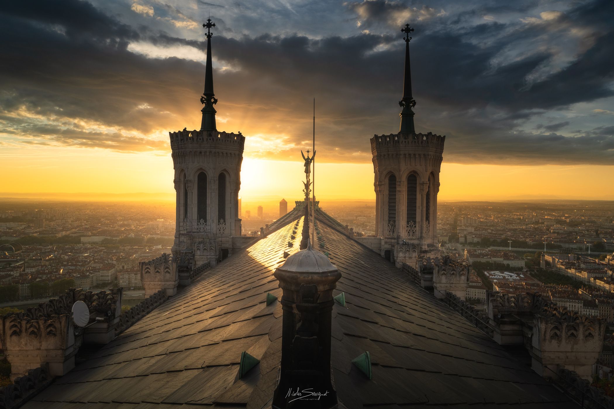 View from Basilica of Notre-Dame de Fourvière, Lyon, France