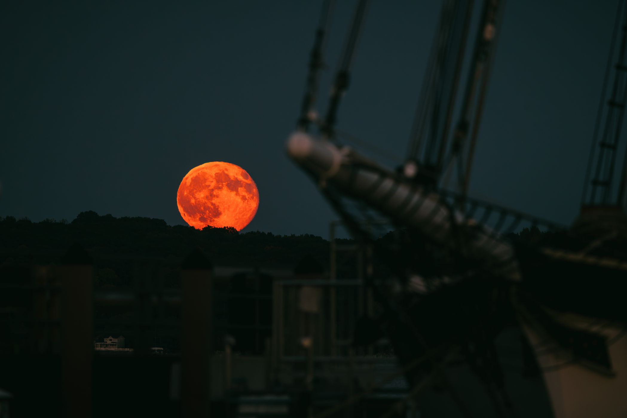 Full moon at Lake Michigan, USA