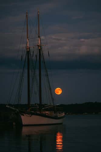 Full moon at Lake Michigan
