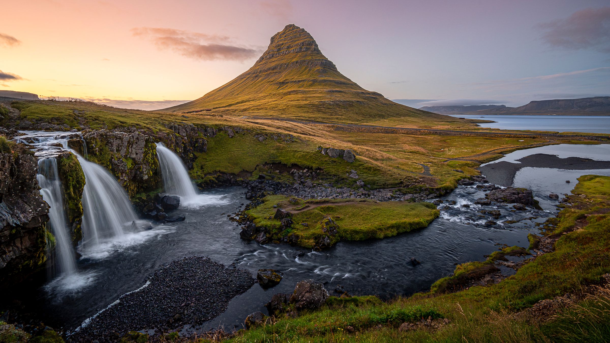 Kirkjufell Waterfall with Kirkjufell, Iceland