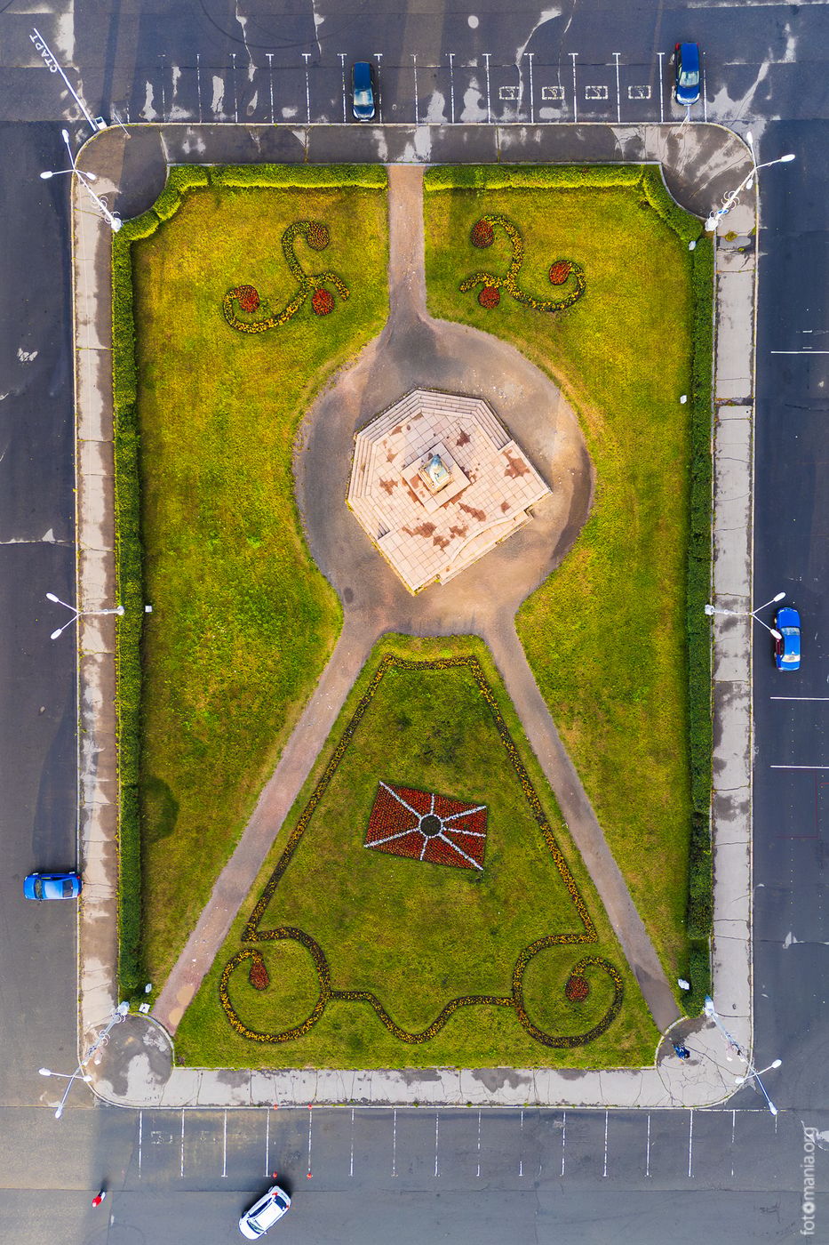 Kirov square, Petrozavodsk (drone), Russian Federation