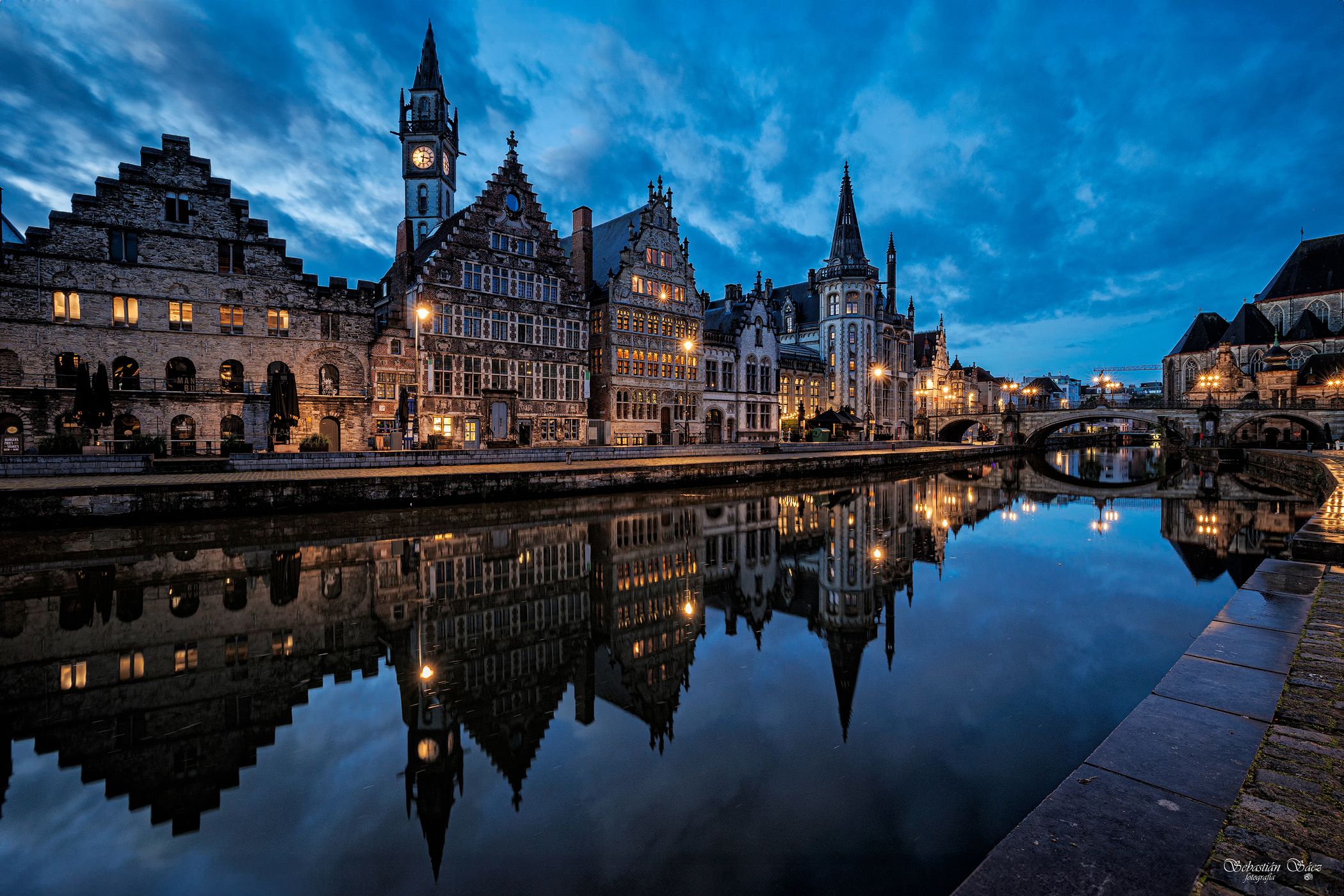 Korenlei and Saint Michael's Bridge, Ghent, Belgium