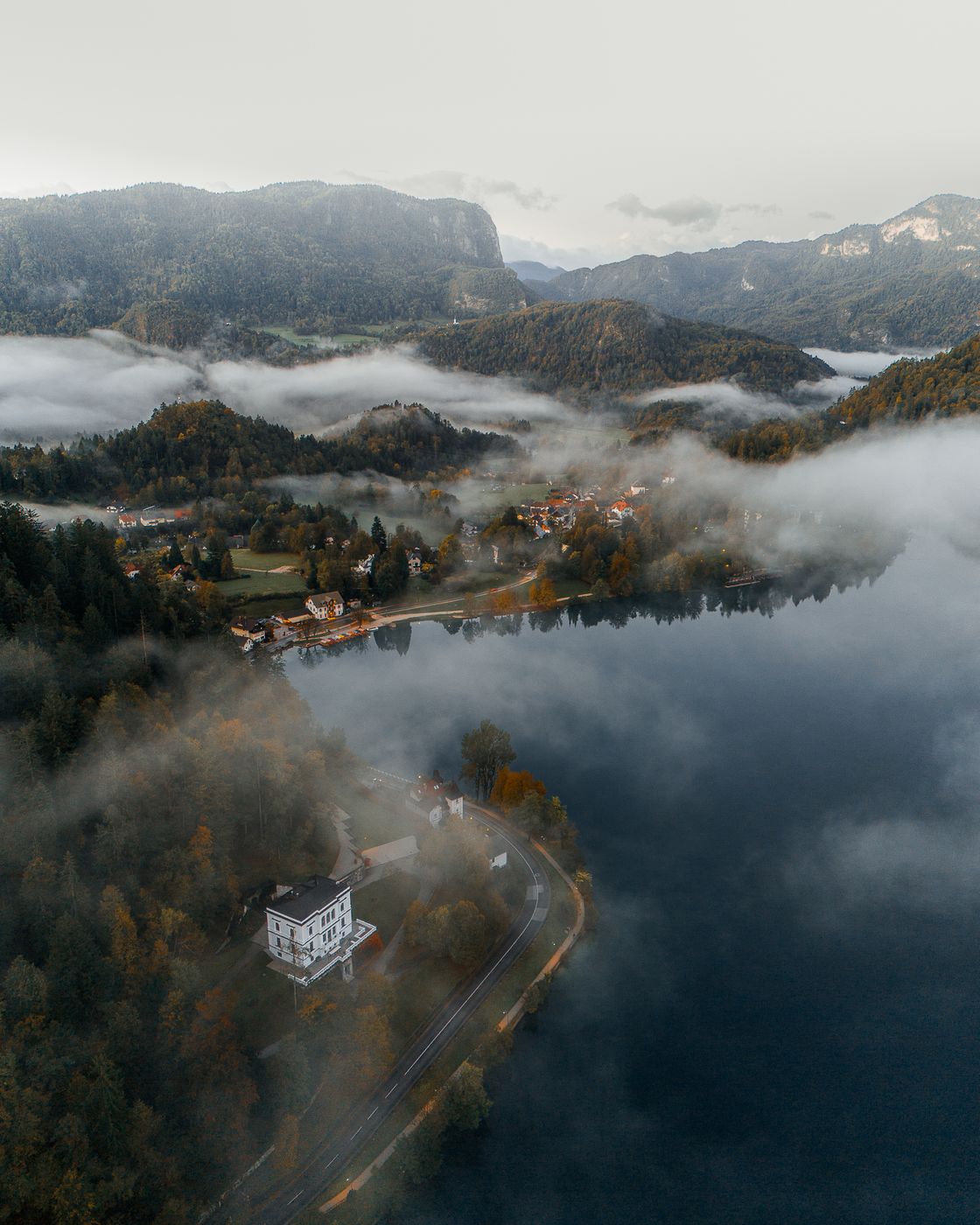 Lake Bled Banks (Drone), Slovenia