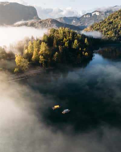 Lake Bled Banks (Drone)