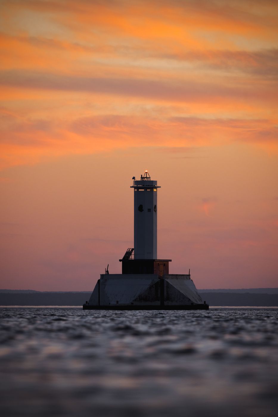 Lighthouses from Mission Point, Mackinac Island, USA