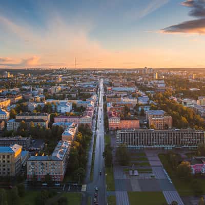Main street, Petrozavodsk (drone), Russian Federation