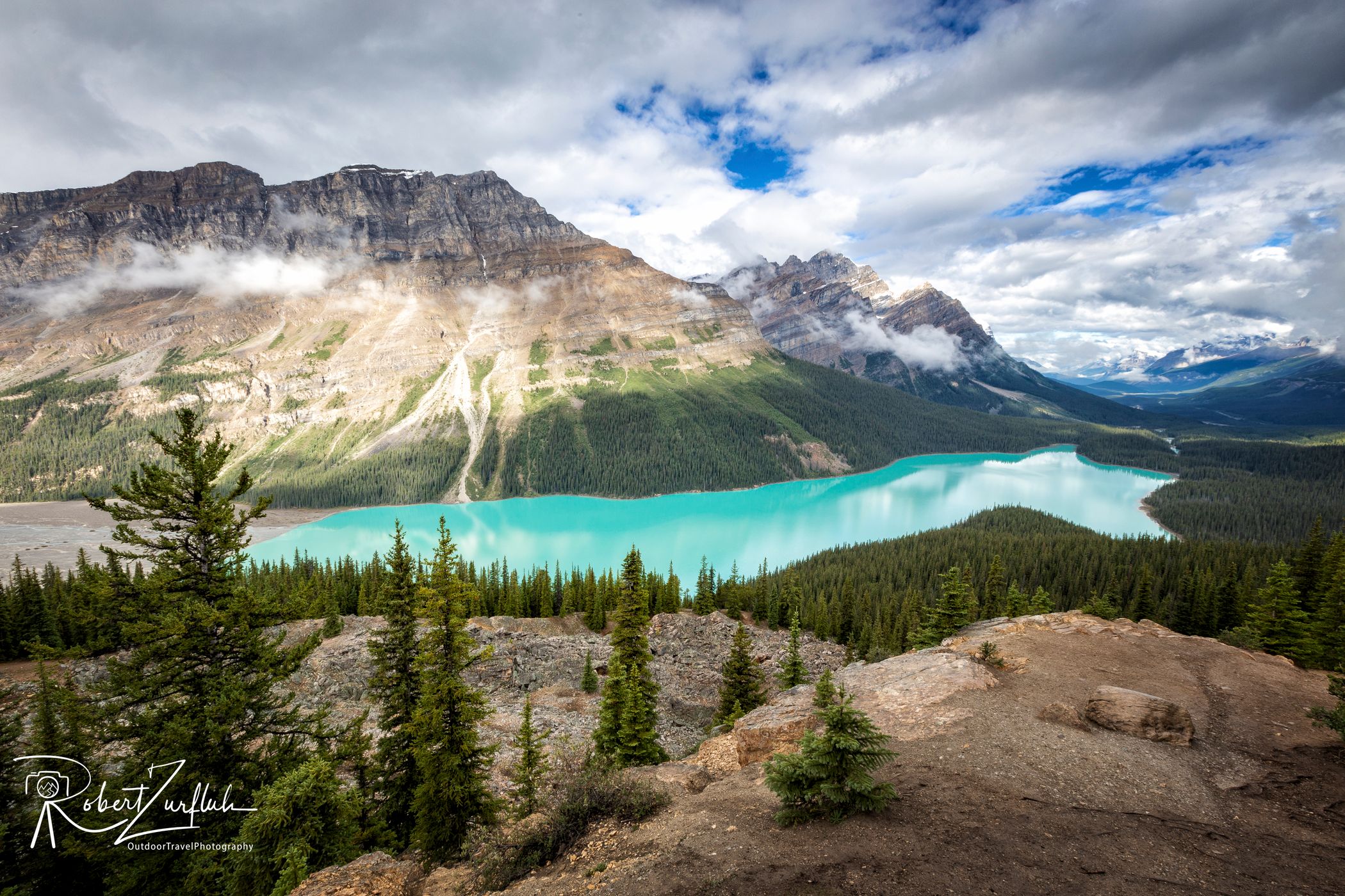 Peyto Lake Overview from Bow Summit, Canada