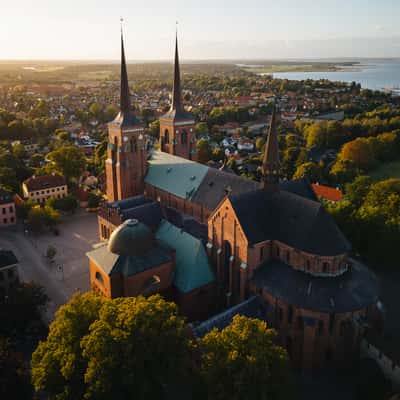 Roskilde Cathedral from above, Denmark
