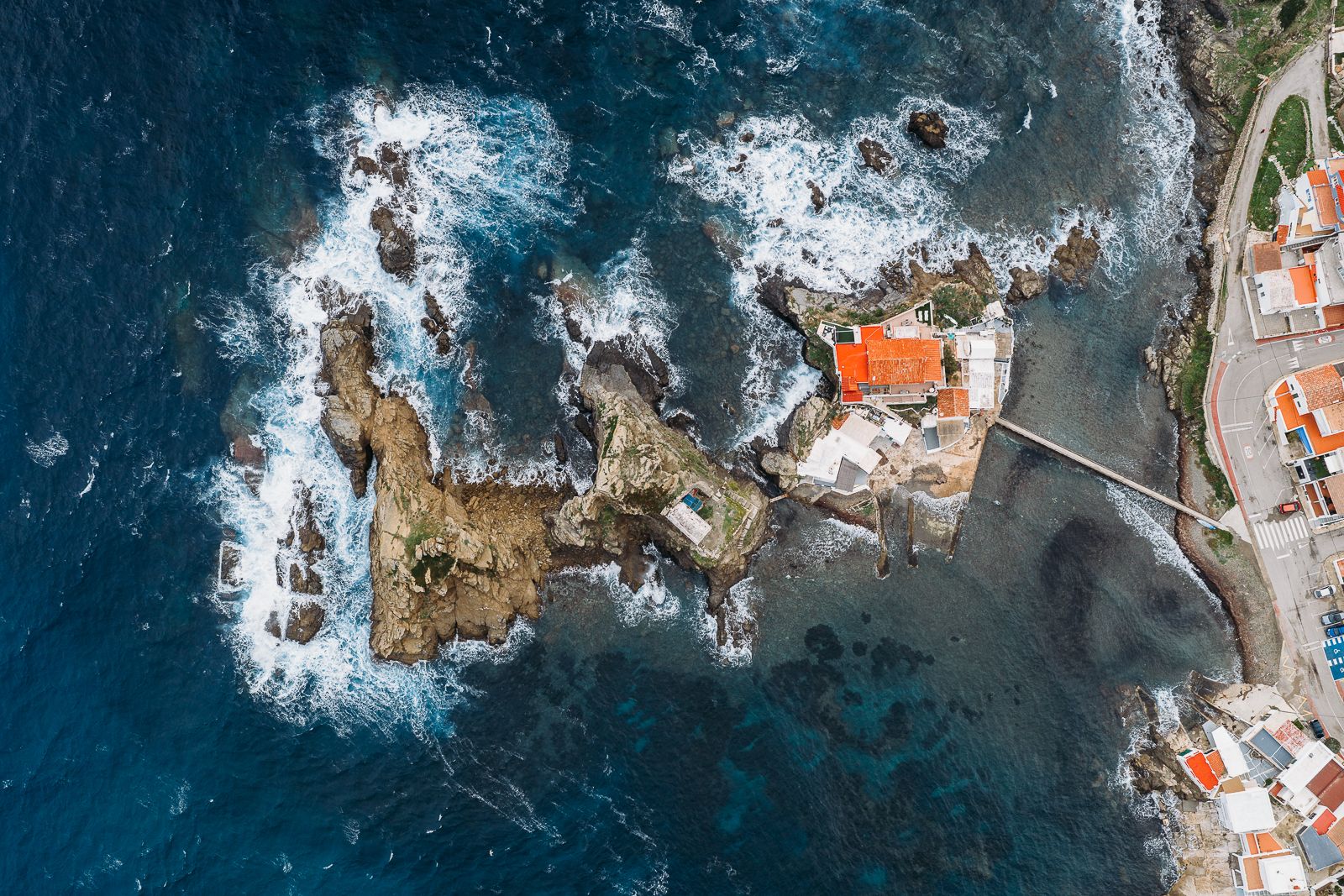 Sa Mesquida House on the rocks (Drone), Spain
