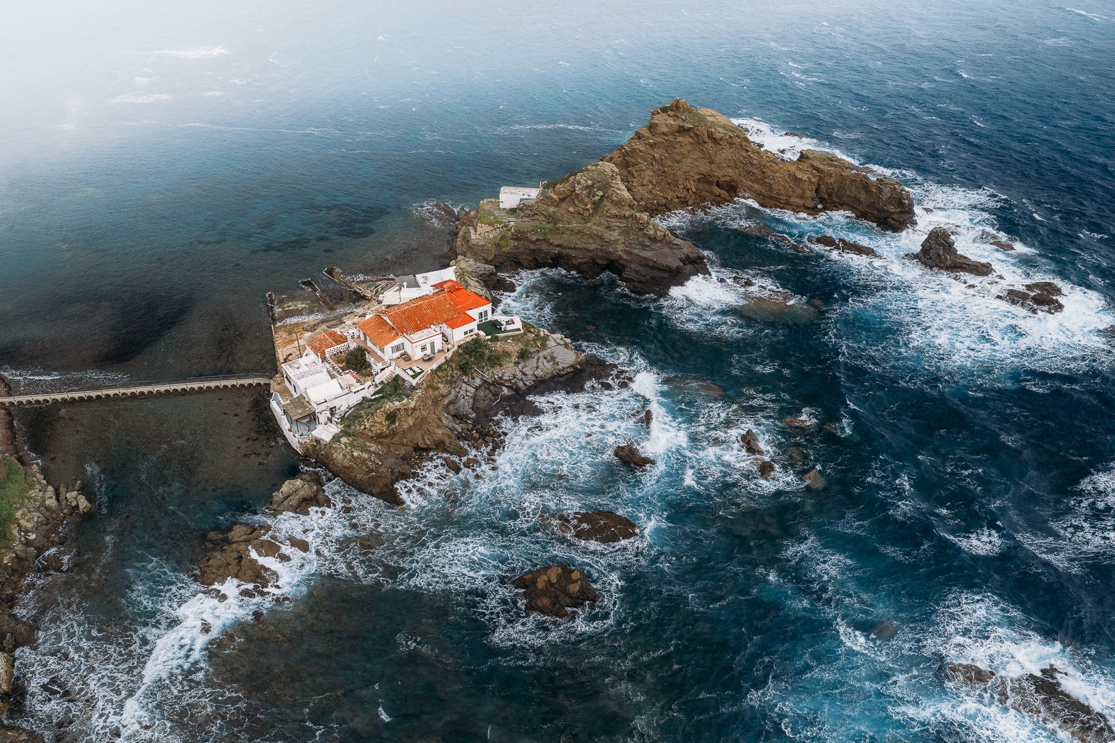 Sa Mesquida House on the rocks (Drone), Spain