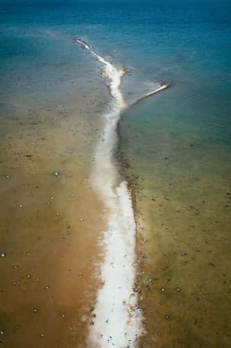 Sandbank near Mission Point Lighthouse, Lake Michigan