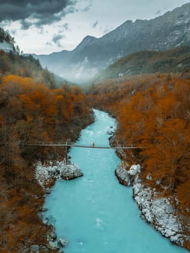 Soča Suspension Bridge (Drone)