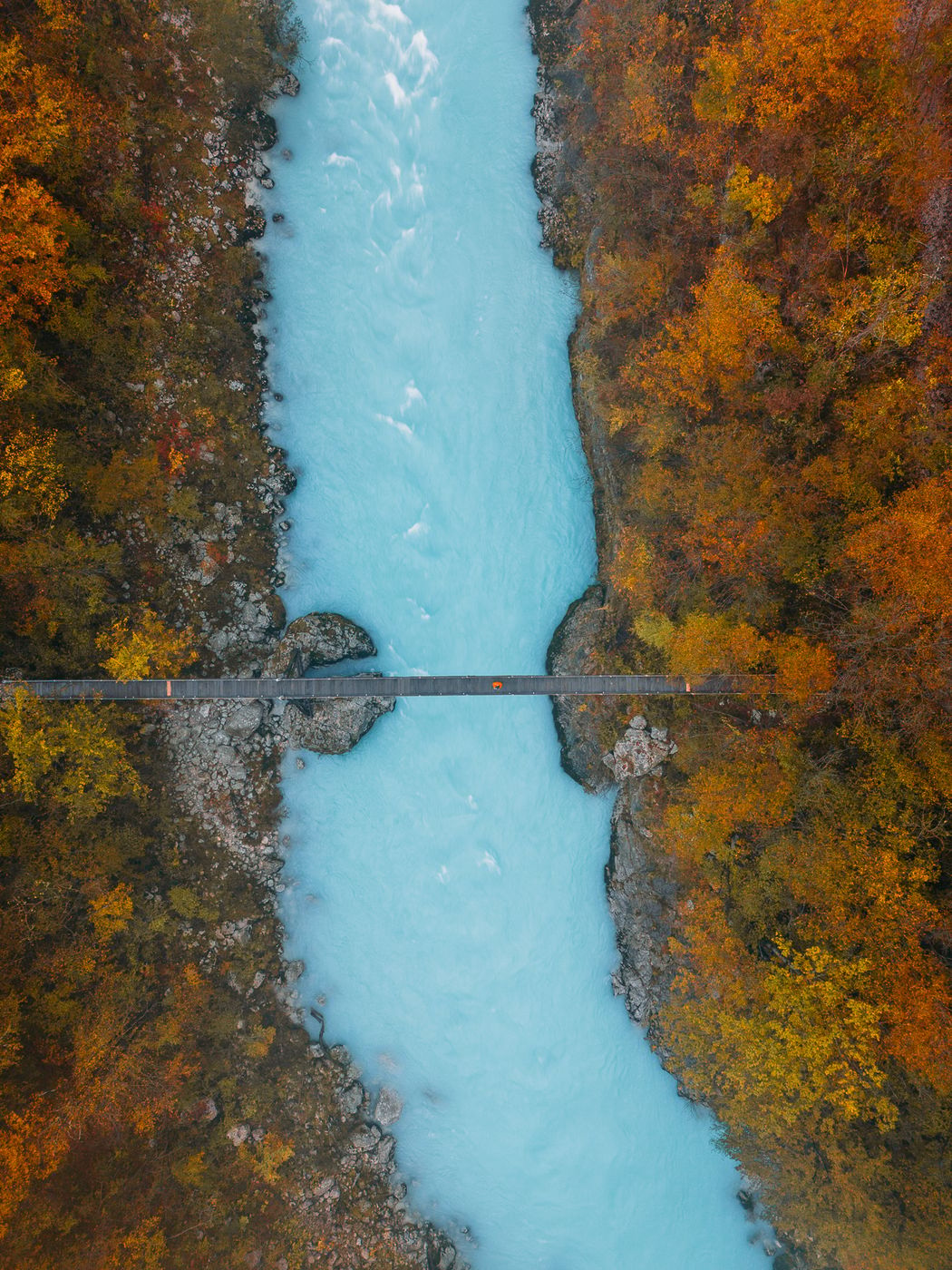 Soča Suspension Bridge (Drone), Slovenia
