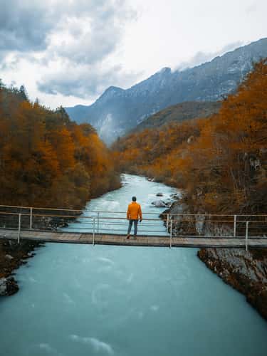 Soča Suspension Bridge (Drone)