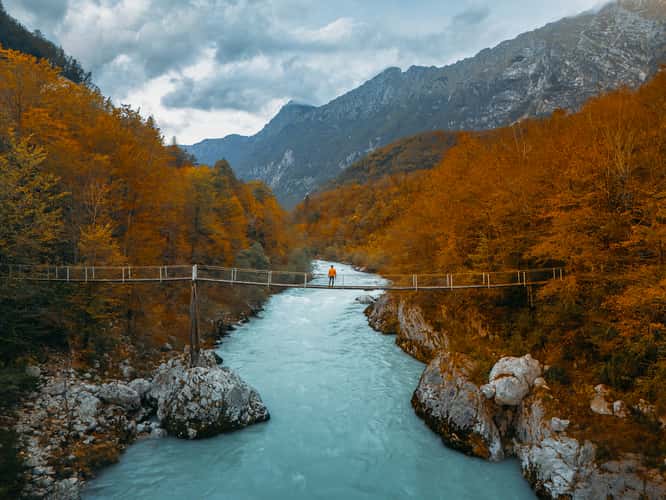 Soča Suspension Bridge (Drone)