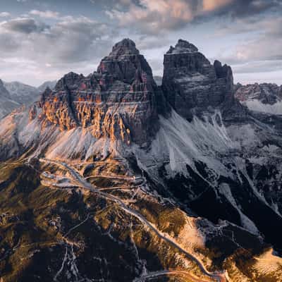 Tre Cime di Lavaredo Southern Aerial View, Italy