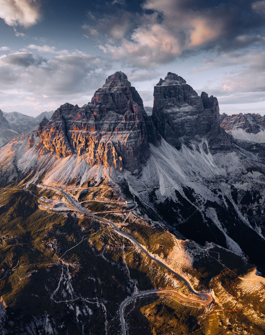 Tre Cime di Lavaredo Southern Aerial View, Italy